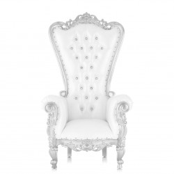 white and silver throne chair