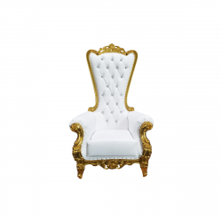 Gold and white throne chair